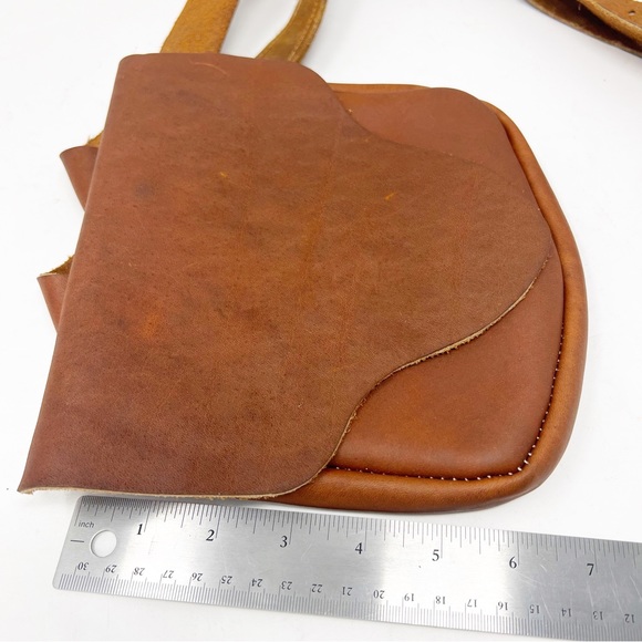 Crossbody Bag Cowhide Leather Brown Bohemian Western - Picture 13 of 15